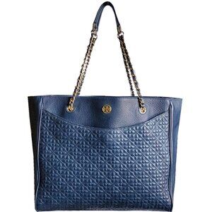 Large Tory Burch Bryant East West Tote in Hudson Bay Blue